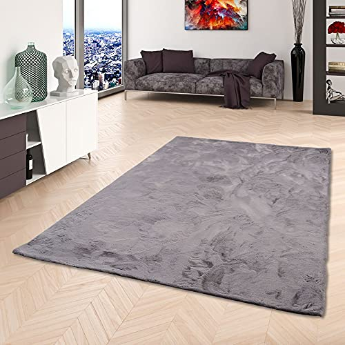 Pergamon Luxus Super Soft Fellteppich Plush Grau in 7 Größen