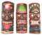 Interlifestyle 3 Tiki Masken 30cm im Maui Hawaii Look Style 3er Set Holzmasken Wandmaske Osterinsel