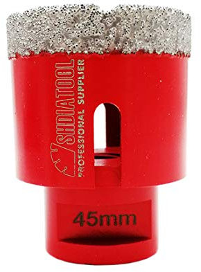 SHDIATOOL Forets Diamant 45mm Trépans de Forage avec Filetage M14 pour Perçage à sec en Porcelaine Carrelage Granit Marbre