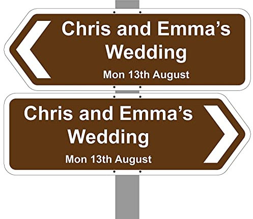 Personalised Wedding Day/Reception/Party Printed Direction arrow signs