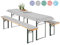 heimtexland ® Auflagen Set Bierzeltgarnitur 3-teilig Biertisch Tischdecke Bierbank Polster Bierbankauflage Typ331 Vichy Karo Grau für Tischmaß 50 x 220 cm