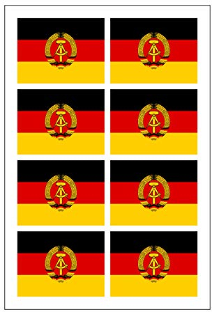 Generisch 8 Stück Aufkleber DDR Flaggen Set Ostdeutschland Ossi | Sticker Autoaufkleber