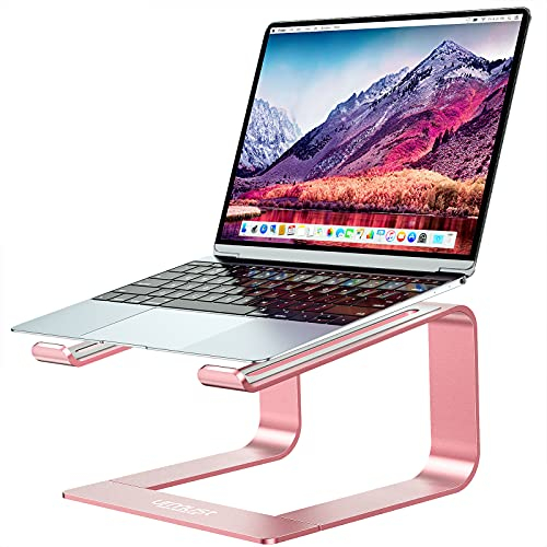 Urmust Laptop-Ständer für den Schreibtisch, Aluminium-Computerständer für Laptop, Erhöhung, Notebook-Ständer, kompatibel mit MacBook Air Pro, Dell, alle Laptops 11-15.6 Zoll (27.9-39.6 cm), Roségold)