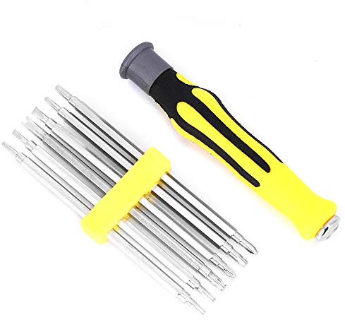 Universal Precision Screwdriver Set Multi-Bit Tool Kit for Electronics Repair & Machine Maintenance - Flat Phillips Torx Screwdrivers with Ergonomic Handle