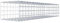 GABIONA Gabion de culture type 2 carré, maillage 5 x 5 cm, profondeur 30 cm, gabion 100 x 20 x 30 cm (L x H x P), anneau en C