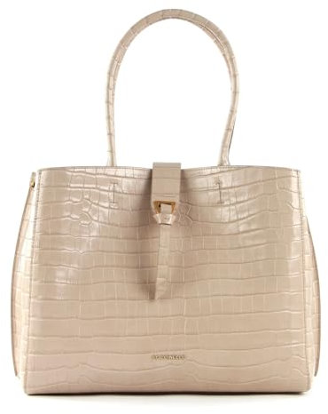 Coccinelle Alba Croco Shiny Soft Shoulder Bag Powder Pink
