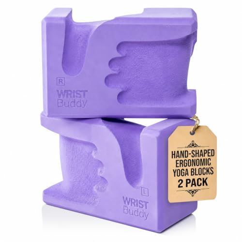 WRIST BUDDY YogaBlöcke, 2 Stück, reduziert Handgelenkschmerzen und Kompression, maximiert den Komfort, Griffkraft und Unterstützung, stabile EVASchaumstoffBlöcke, YogaZubehör, YogaSet, YogaSet,