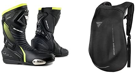 Shima RSX-6 Men, Scarpe Moto Uomo | Rinforzate Stivali Moto Uomo in Pelle, Supporto alla Caviglia, Suola Antiscivolo, Impugnatura del Cambio (Fluo, 44) AYRO Backpack