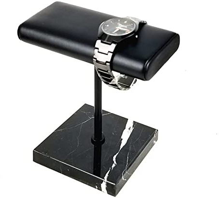 Uhrenhalter Displayständer Marmor + PU +Metall Lederarmbänder Platzierungsstände Schwarz