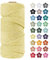LEREATI Makramee Garn 4mm x 100m Hellgelb Baumwollkordel Natur Baumwollseil Farbig Baumwollgarn, Macrame Cord 4mm für DIY Geflochten, Makramee Deko, Hängepflanze, Wandbehang, Vorhang