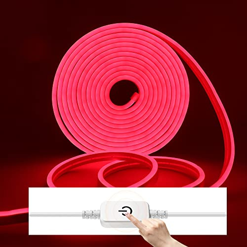 Wisada DC 12V Neon LED Strip LED Strip mit Dimmer, Touch-Schalter, IP67 Wasserdicht für Innen und Außen Dekoration Panel