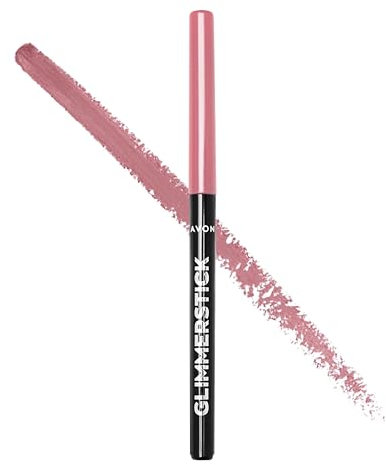 Avon Glimmerstick, matita labbra rosa cashmere, infuso con vitamina E per un'applicazione fluida e labbra definite