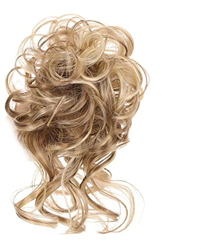 Bun Haarteile Unordentliches Brötchen-Haarteil zerzauste Hochsteckfrisur Haarknoten-Verlängerung elastisches Haarband Haarteile lockiges Wellen-Haarknoten-Scrunchie for Frauen Echthaar Haarteil Haargu