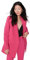 Trendyol Damen Regular Zweireihig Plain Webstoff Jacke Cappotto, Fuchsia, 40 da Donna