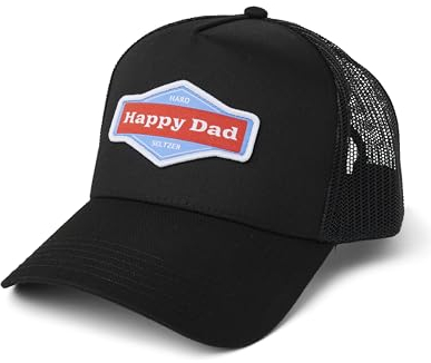 Happy Dad Hard Seltzer Unisex Trucker-Mütze aus Twill, Schwarz, Einheitsgröße