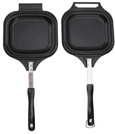 BORDSTRACT Sartén de Doble Cara de Sándwich Y Tortilla, Sartén Antiadherente Para Freír Huevos de Sándwich, Máquina Para Desayunar Rápido Para Panqueque de Pan Sándwich, Sartén Para Parrilla