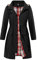 SaphiRose PONCHO Veste de Pluie Longue pour Femme Manteau à Capuche Coupe-Vent Imperméable d'Extérieur-Noir-XXL