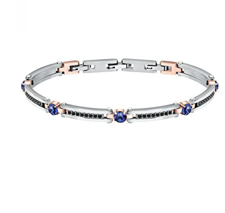 Morellato Urban bracciale Uomo in Acciaio inossidabile, zircone, ip nero,oro rosa - SABH23