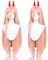 Anime Power Cosplay Wig for Chainsaw Man, Women Pink Long Straight Wig with Two Horns, for Halloween Costume Party + Wig Cap