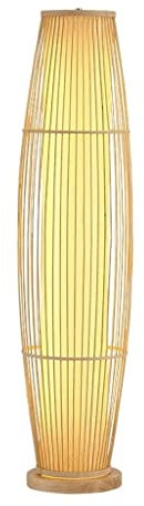 BPILOT Lampadaire sur Pied Lampadaire en Bambou Fait À La Main avec Base en Bois Lampe sur Pied Colonne Moderne Lampadaire for Coin Salon Chambre Bureau Lampes Moderne