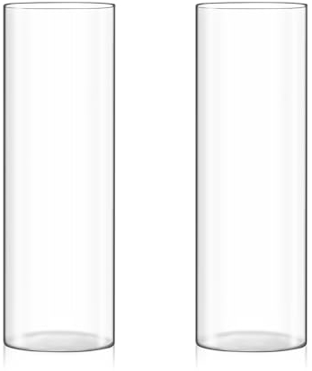 Fixwal Lot de 2 vases cylindriques en Verre Transparent pour centres de Table, 30,5 x 10,2 cm de Haut, bougeoir en Verre pour étagère de Table, décorations de Mariage, Vase Floral pour Fleurs et