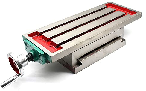 KIOPOWQ Kreuztisch Tischbohrmaschine X/Y Fräsmaschinen 2-Achse Kreuztisch Frästisch Bohrtisch Schraubstock Koordinatentisch 450 x 170mm
