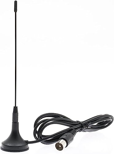 Anadol Antenna DVB-T/DVB-T2 con base magnetica e cavo da 1,5 m, per tutti i dispositivi DVB-T/T2 e radio DAB, antenna per ricevitore/TV, adatta per TV Freenet, per interni ed esterni, DVBT DVBT2