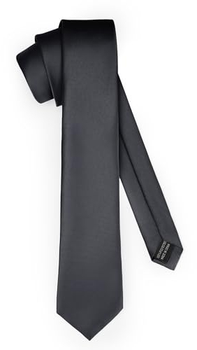 Ladeheid Klassische Herren Krawatte, matt, Perfekt für Büro & Festlichkeiten, Vielfältige Farben - Ideal für Geschäftsmeetings, Hochzeiten TMM-7 (150cm x 7cm, Schwarz)