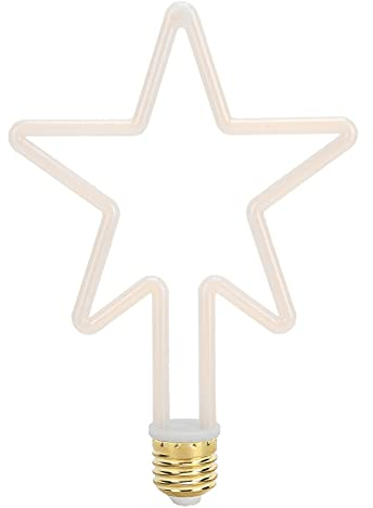 Vintage-LED-Deko-Glühbirne E27/2700 K 8 W, Warmes, Stimmungsvolles 5-zackiges Sternlicht Für Festival-Innenbeleuchtung, Warmes Licht, E27-Glühbirne
