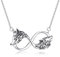 YFN Wolf Kette Sterling Silber Unendlichkeit Zwei Wölfe Anhänger Halskette Wolf Schmuck für Damen Mädchen Wolf Geschenke für Wolf Liebhaber