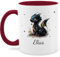 Tasse Tassen 325ml - Süßer Kleiner Drache mit Namen I Nachtdrache I Dragon I Drachen I Drachenzähmen - 325 ml - Bordeauxrot - httyd merch drachenmotiv dragons zähmen teetasse name