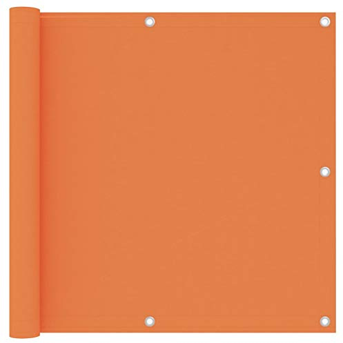 Rantry Brise-vue en tissu Oxford pour balcon - Orange - 90 x 500 cm - Protection contre le vent et le soleil - Pour l'extérieur