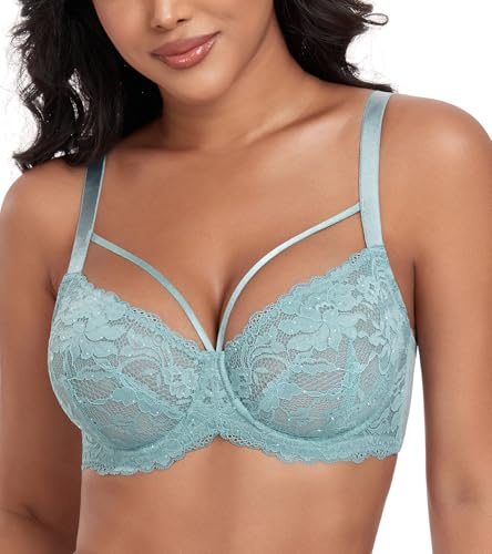 DotVol Soutien-Gorge Femme Quotidien sans rembourré Confortable Grande Taille sous-vêtements Dentelle avec Lacets