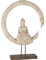 MF Buddha-Skulptur im Kreis, 61 cm hoch, beige Polyresin