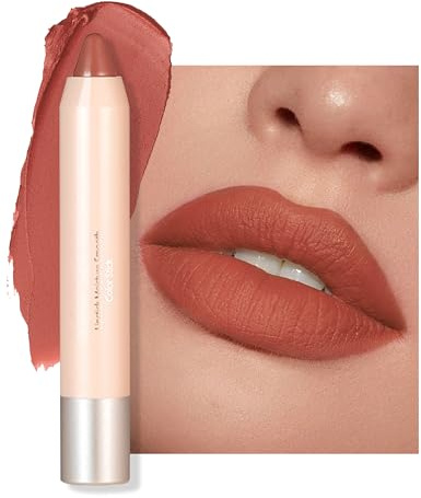 Erinde 2 in 1 Lippenstift und Rouge, Nudetöne Lippenstift 24 Stunden Halt, Matte Long Lasting Lipstick, Wasserfester Pflegender Lippen Stift Lipgloss, Feuchtigkeitsspendend Tinted Lip Balm