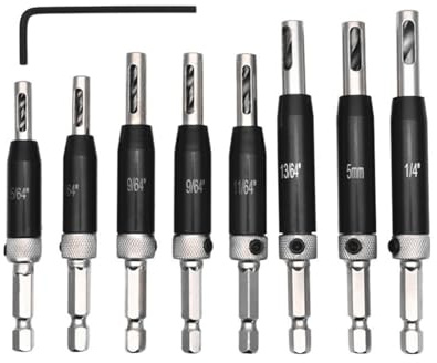 9PCS Drill Bit Set, 6.35mm Shank, Drill Bits Mixed, Twist Drill Bits, Wood Drill Bits, Accessories For Drills, Drill Bit Tools For Metal Plastic Wood Hole