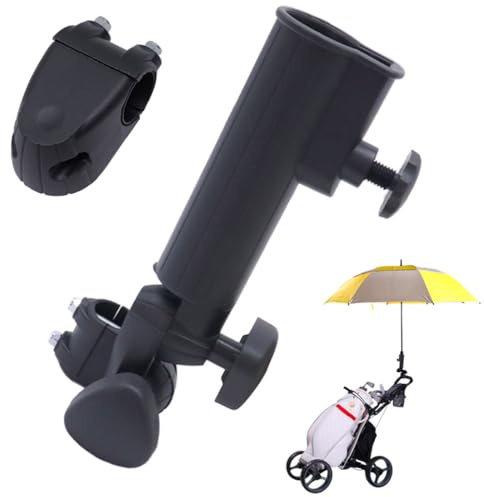 FiTspi Adjustable Golf Cart Umbrella Holder, Outdoor Durable Golf Cart Trolley Umbrella Stand fits all Models Accessory, Perforated Umbrella Clip Mounting Attachment For Golf Cart Bike