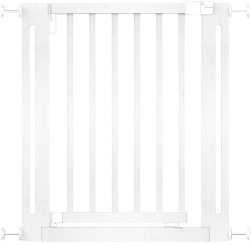 Safetots Wooden Elegance Safety Gate, White, 71cm - 79cm, Pressure Fit, Baby Gate for Stairs, Hallways and Doors, Stylish Design and Easy Installation