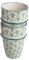 Tranquillo Juego de 2 tazas de té Oriental de 200 ml de gres con estampado a mano, color verde-beige-amarillo, diámetro de 7,5 cm x 8 cm