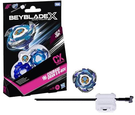 Bey Blade X Courage Dran S 6-60V CX Starter Pack Set, Attack Type Top and Launcher; Authentic Takara Tomy Battle Tops Games, Toys for Boys and Girls 8+