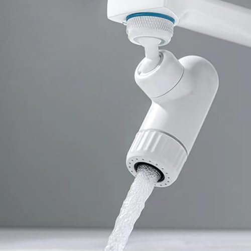 HpLive Aérateur de robinet rotatif, rallonge de robinet 720°, 2 modes de pulvérisation, adaptateur de robinet avec filtre (blanc)