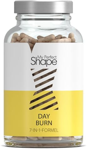My perfect Shape DAY BURN - 120 Kapseln, Vegan - 7-in-1 Stoffwechsel Komplex mit Zink & Chrom - Extrakte aus Garcinia Cambogia (60% HCA), Akazienfasern, Weißer Maulbeere, Orange & Oolong Tee