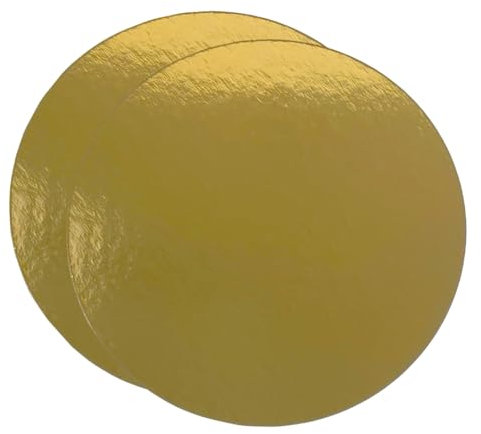 Set de 10 Supporti per Torte 24 cm Oro | Vassoio Torta Rotondo in Cartone da 1 mm di spessore, Sottotorta tondo per Feste Matrimoni, Decorazioni per Torte e Dolci | Base per Torta Dorato