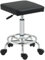 HOMCOM Square Rolling Stool, Height Adjustable PU Leather Salon Chair with Padded Seat and Foot Rest, Swivel Beauty Stool on Wheels for Spa Drafting Salon Tattoo Work Massage, Black