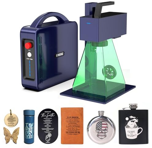 GWEIKE G2 Pro 30W Faserlasergravierer, 15000 mm/s schnelle Lasergraviermaschine mit 3D- und Tiefengravur, 150x150mm Arbeitsbereich, tragbare Lasermarkiermaschine für Metall, Schmuck, Hundemarken