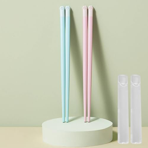 Palillos de pata de gato, palillos reutilizables Meowgicchopsticks, 2025 nuevos lindos y únicos palillos antideslizantes con huellas rosas, palillos rosados antideslizantes reutilizables, regalos de