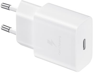 Samsung Chargeur Original USB C, Adaptateur Secteur 15W Charge Rapide, Adaptateur USB C, sans câble, Blanc