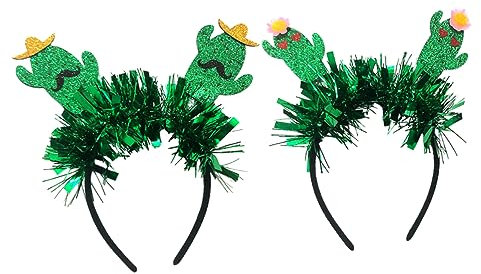 WOFASHPURET 2stücke Stirnband Grün Kaktus-haarreifen Party-accessoires Fotografie-requisiten Elastisch Haltbar