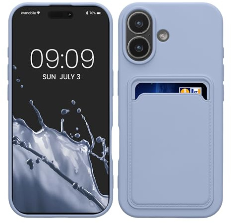 kwmobile Handyhülle für Apple iPhone 17 Hülle mit Kartenfach - TPU Case - Kabelloses Laden - Schutzhülle Cover in Lavendel