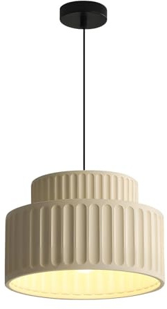 KCO Pendelleuchte Milchweiß Ø23cm für Esszimmer & Kücheninsel, 150cm Höhenverstellbar, E27 Harz Hängelampe Modern